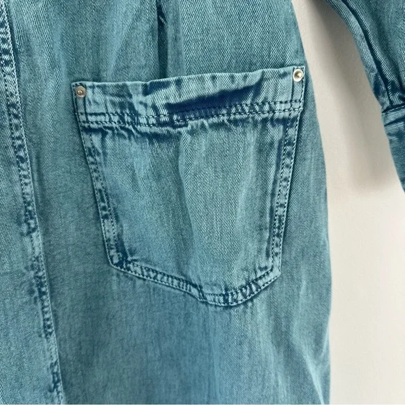 Free People Mad Love Midi Size Small Long Sleeve Denim Dress - Picture 12 of 13